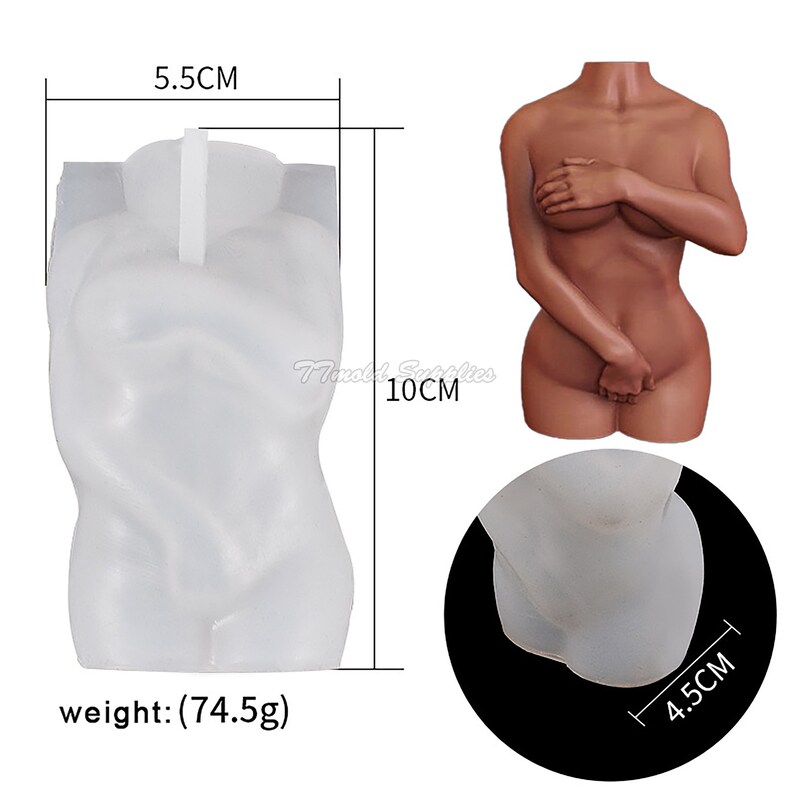 Male and Female Body Candle Silicone Mold, Abstract human body Candle Mold, Body Soap Mold Female mold