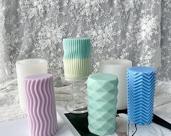 Silikonform für Kerze, Gestreifte Welle: DIY Kirche Hochzeit Linien Kerzen Dekor Geschenk