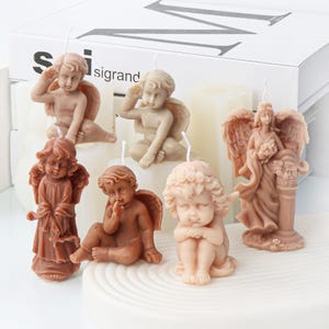 Molde de silicona para velas aromáticas con forma de querubines de dibujos animados, ideal para hacer tú mismo, para hornear pasteles de chocolate con el dios griego del amor, Cupido.