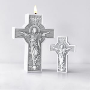Molde de silicona para velas aromáticas con forma de cruz de Jesús, molde para manualidades de yeso con forma de cruz de Halloween