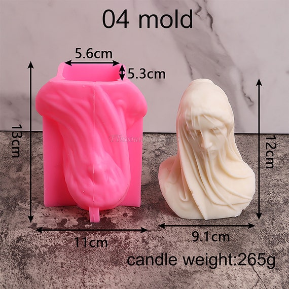 Silikon-Form 'Schleierte Dame' – Für Kerzen, Seife & Gips, Hitzebeständig -40°C Bis 230°C, Größe S/M/L