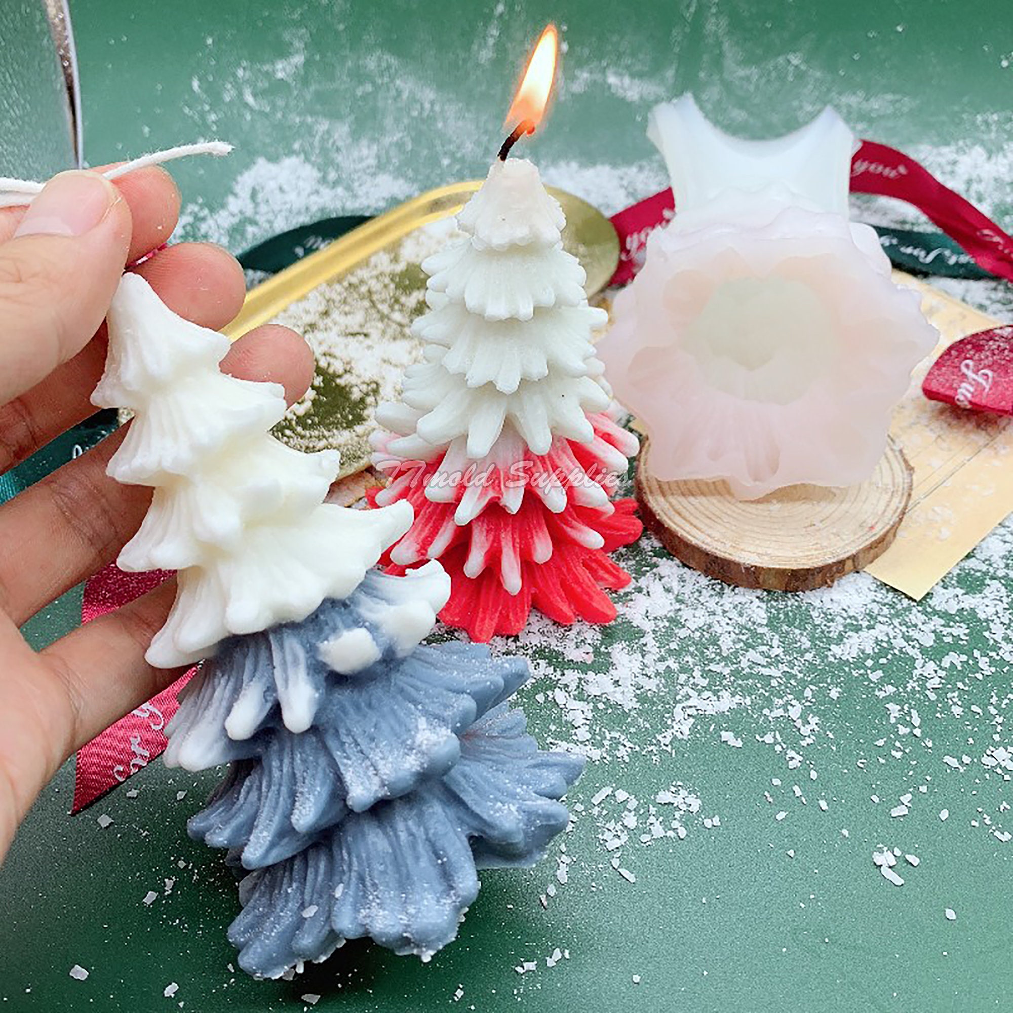 3D Pine Christmas Tree Candle Mold Christmas Chocolate Mold Etsy