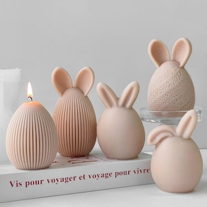 Easter Egg Bunny Candle Silicone Mold: DIY Rabbit Gypsum Candle Decoration