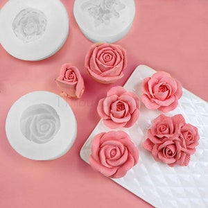 Rose Peony Flower Carnation Cake Mousse Silicone Mold Dly Cake Decoration Flower Mold Aromatherapy Essential Oil Candle Mold