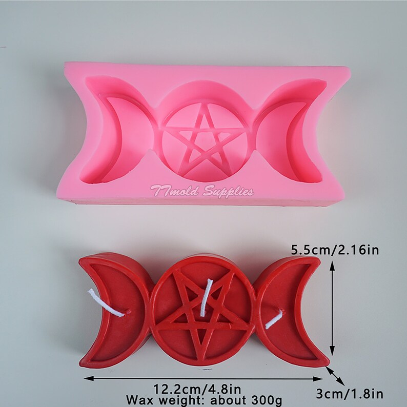 Magic Ritual Candle Silicone Mold Star and Moon Candle Mold Etsy
