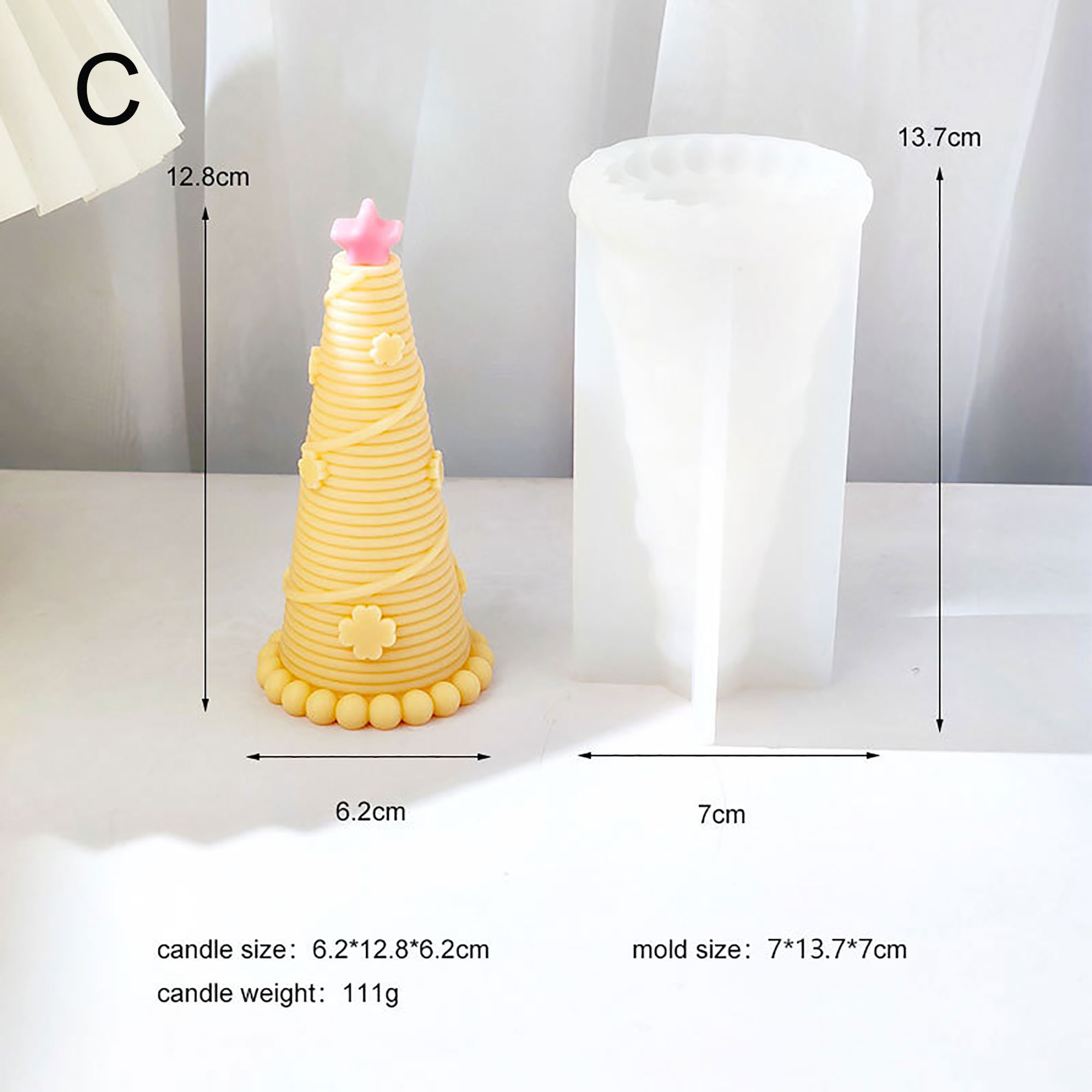 Luckwaii Stampi in Silicone per Candele Stampo in Silicone Albero Stampo in Silicone Casa Stampo per Colata Cera Per Candele Fai Da Te per Colata Per Candele Bastone Tealights Gesso Artigianato