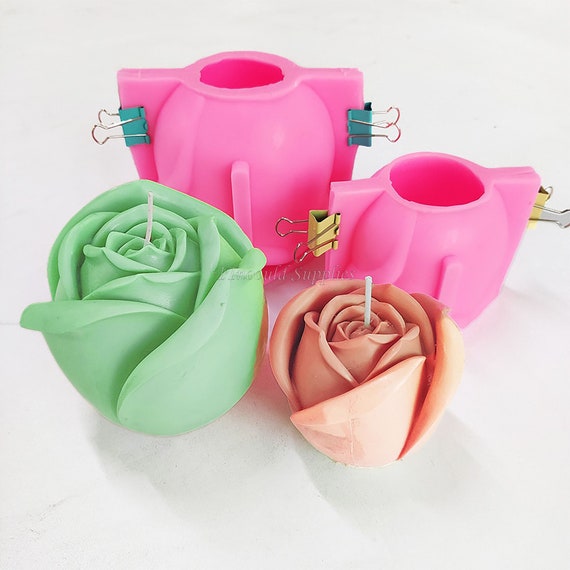 Valentine's Day 3D Rose Candle Mold, Rose Mousse Cake Decorative