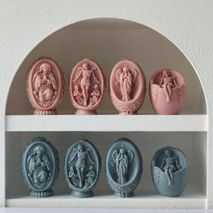 Jesus Virgin Easter Egg Scented Candle Silicone Mold DIY Christian Saints Relief Plaster Resin Mold