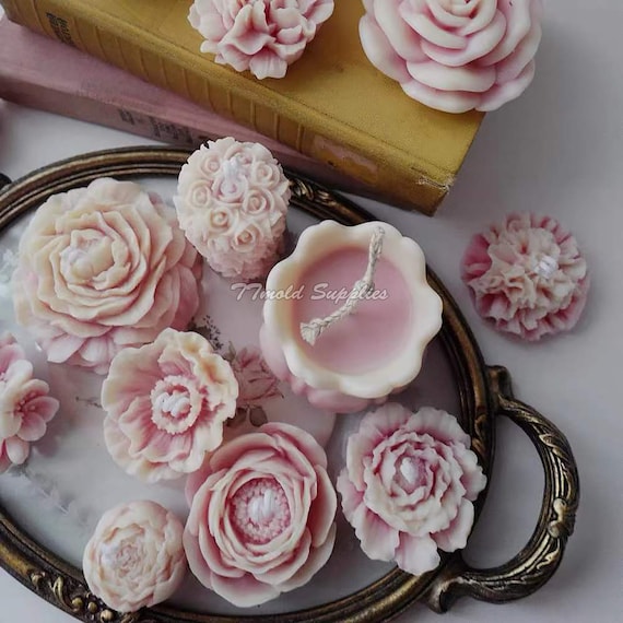 2 Stampi In Silicone A Forma Di Rosa | Per Candele, Sapone, Cioccolato E Cubetti Di Ghiaccio