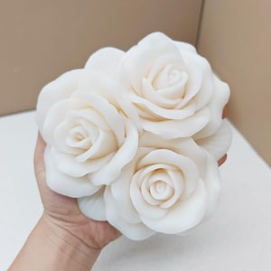 Large Rose Combination Flower Candle Silicone Mold Diy Peony Flower Rose Flower Plaster Home Decoration Ornament Mould