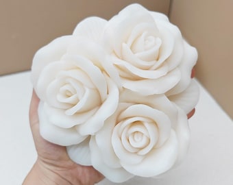 Large Rose Flower Candle Silicone Mold: DIY Peony Flower Plaster Home Decor Ornament