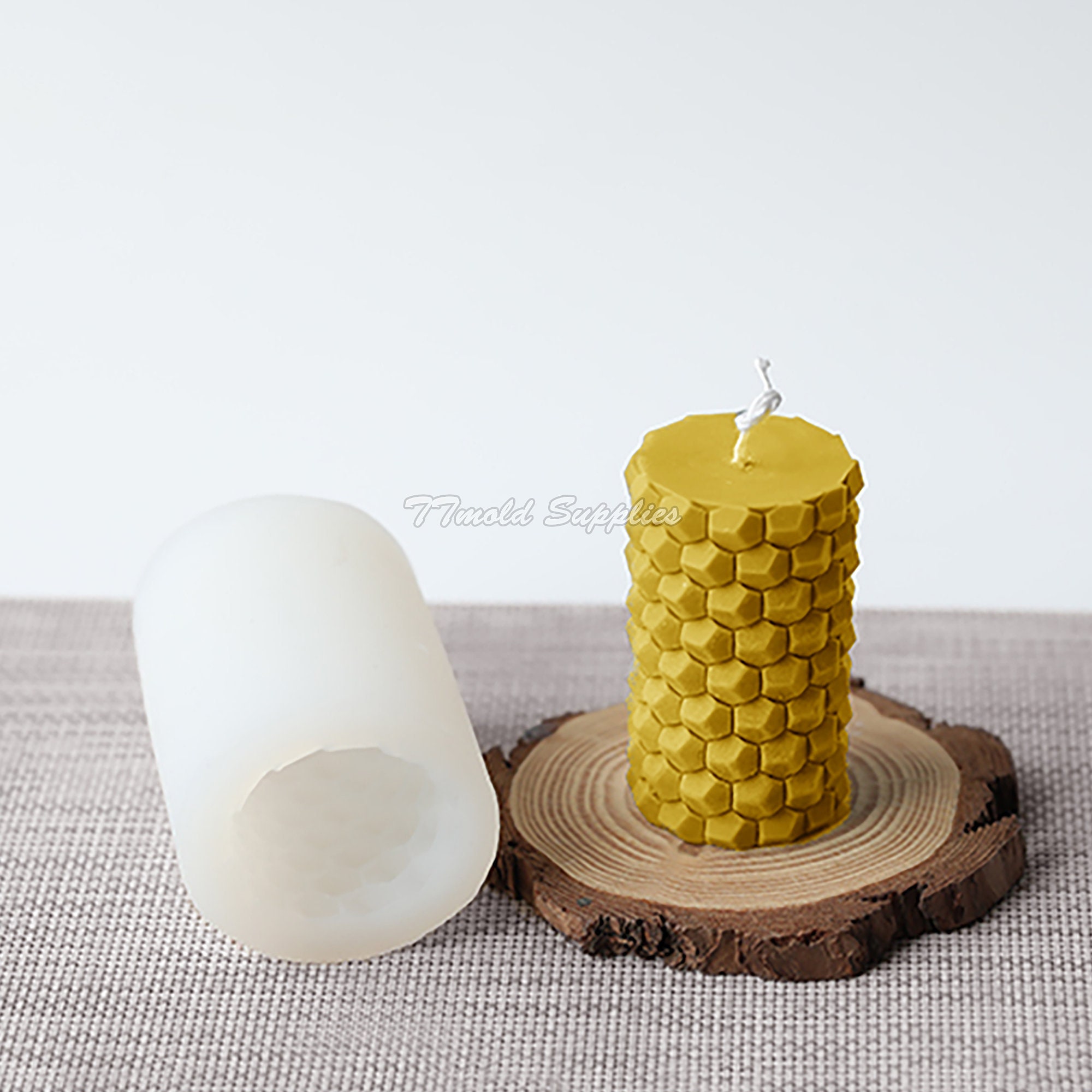 Candle Silicone Mold Cylindrical Bark Candle Mold Etsy