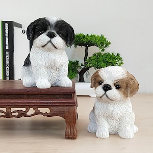 Molde de silicona con vela aromática Shih Tzu grande, adornos artesanales para perros, Molde de resina de yeso
