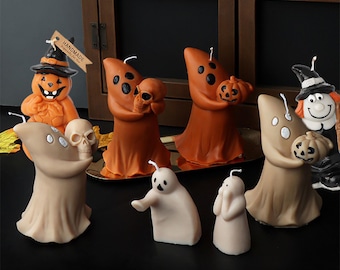 Halloween Pumpkin Ghost Silicone Candle Mold DIY Spooky Witch Halloween Party Decorations Ornaments Mold