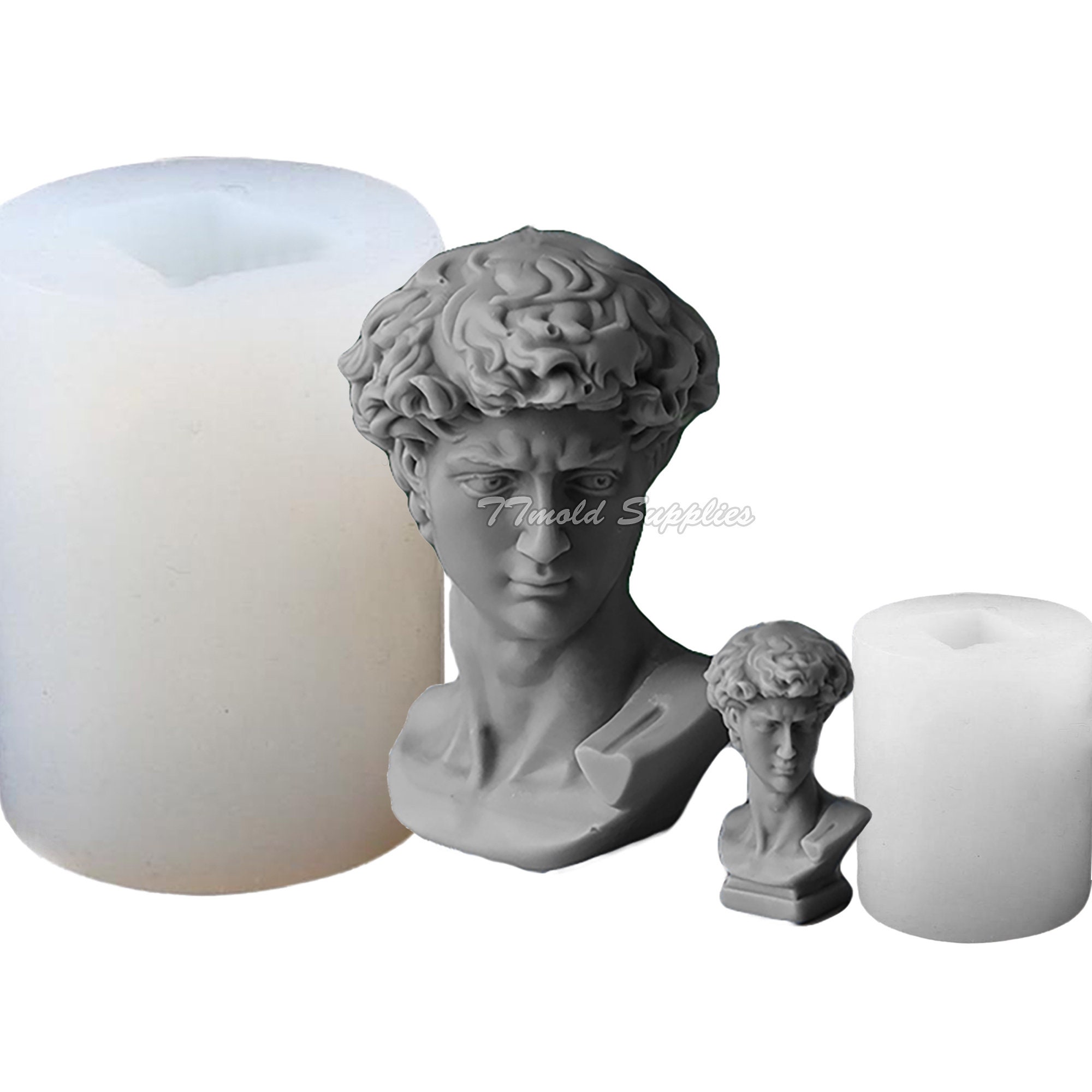 David Statue Candle Silicone Mold Greek Portrait Candle Mold Etsy Australia