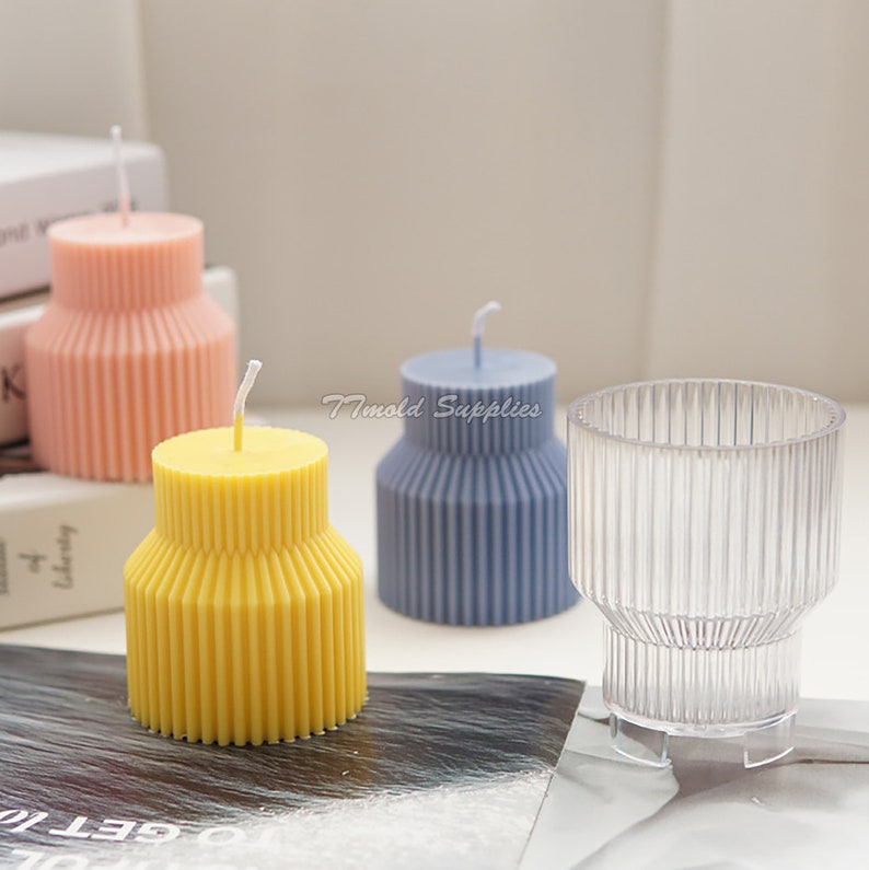 Geometrisk plastform med fintandad spetsig ljusform, tandad akrylform för ljus, cylindrisk bröllopsljusform bild 2