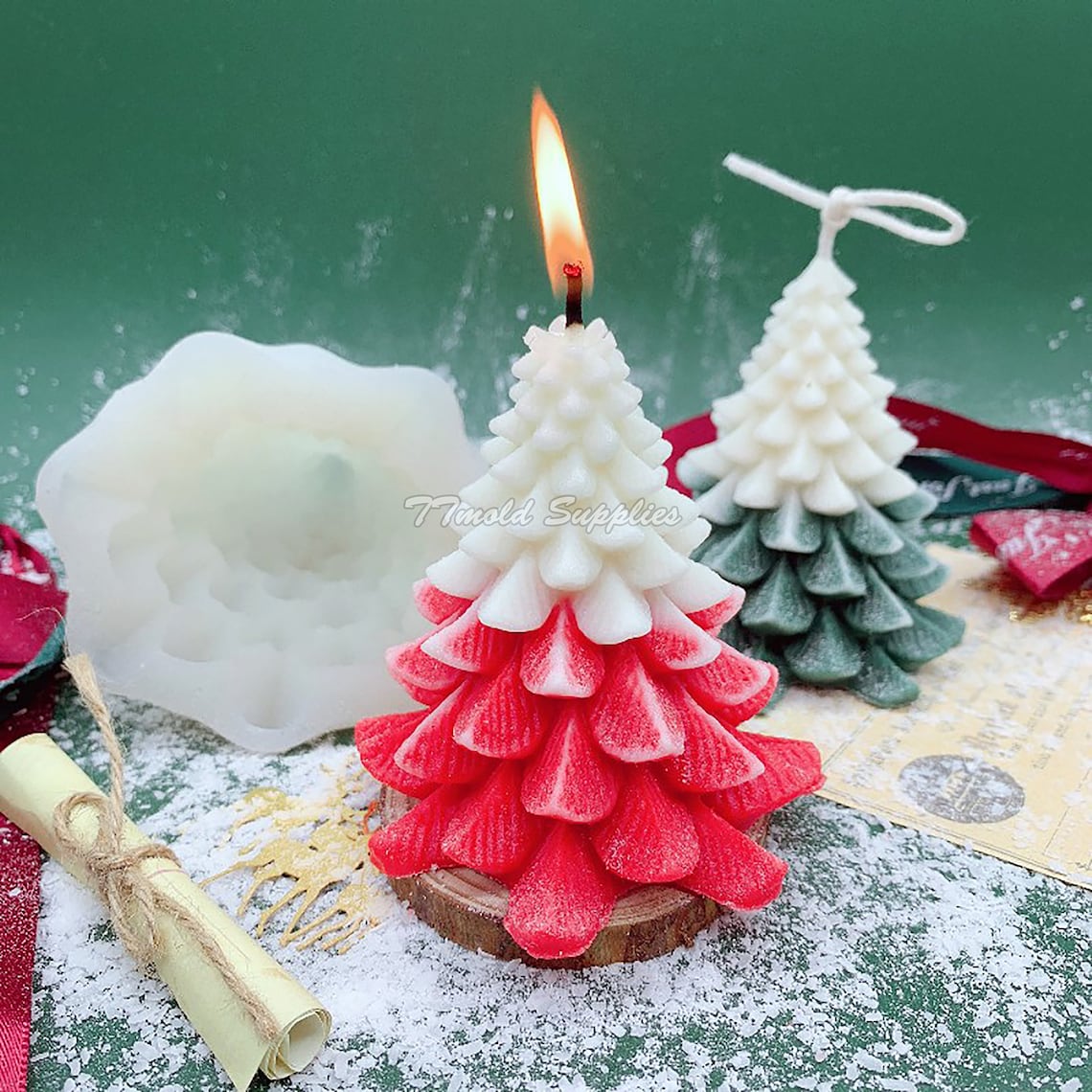 3D Pine Christmas Tree Candle Mold Christmas Chocolate Mold Etsy