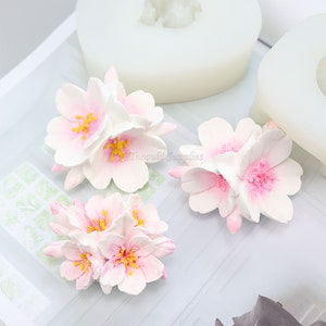 Sakura Aromatic Candle Silicone Mold, 3D Cherry Blossom Gypsum Mold, Chocolate Flower Mold