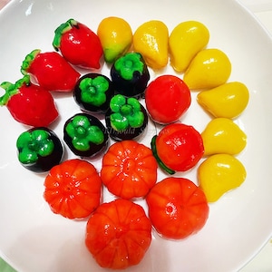 Thailand Luk Chup Mung Bean Cake Dessert Mold, Fruit Chocolate Cake Decoration Mold Simulation Candy Resin Silicone Mold