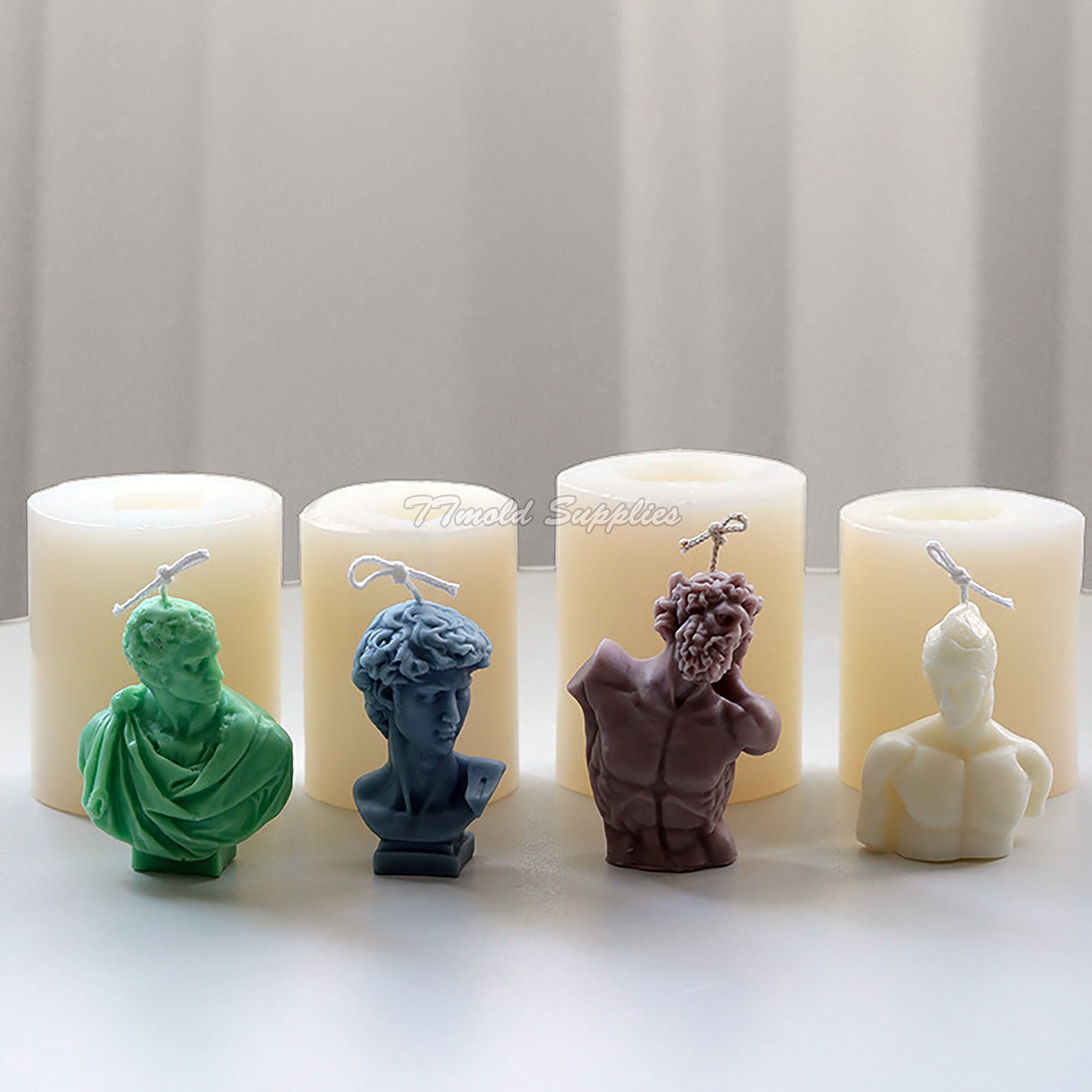 Greek Statue of David Candle Silicone Mold Portrait Sculpture Etsy