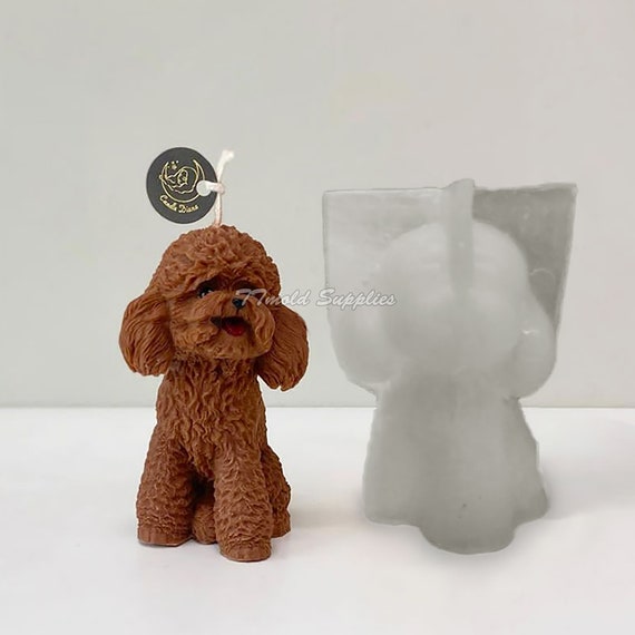 Teddy Dog Candle Silicone Mold Cute Fluffy Dog Soap Mold Dog Etsy