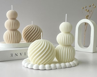 Scandinavian Wave Ball Candle Mold: DIY Creative Geometric Sphere Candle Gift