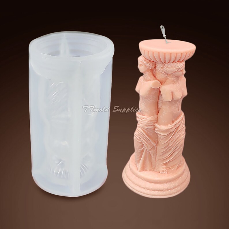 Threehead Venus Candle Silicone Mold Greek Statue Scented Etsy