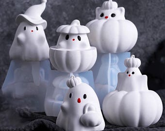3D Halloween pumpkin Silicone resin Mold: Pumpkin Ghost Aroma Plaster Craft Making
