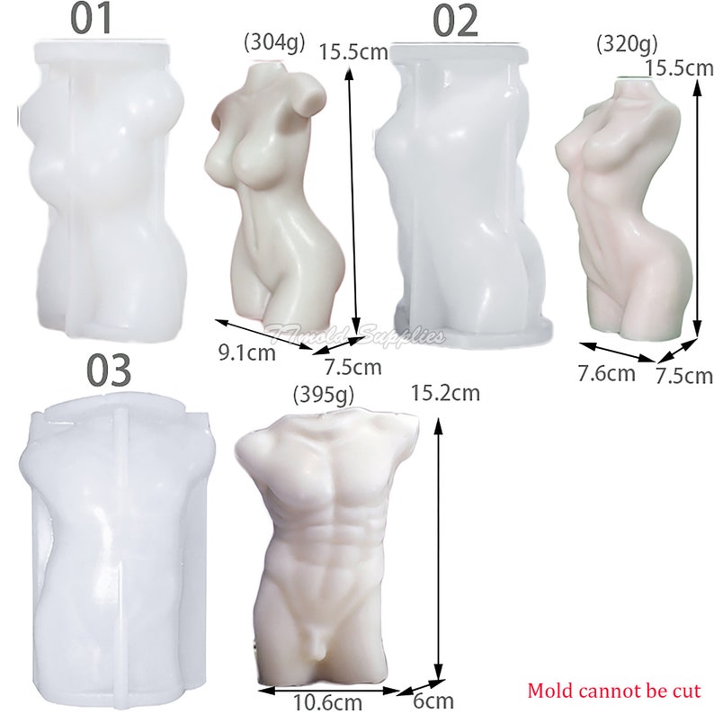 Large Male Body Female Body Candle Silicone Mold Sexy Etsy