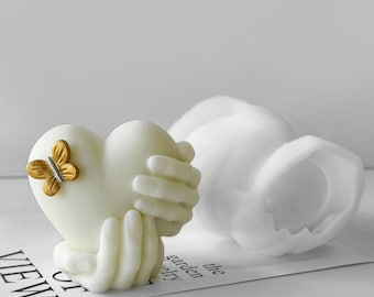 Valentijnsdag Liefde Kaars Siliconen Mal 3D Handheld Hartvormige Gips Hars Mal Kaars Maken Benodigdheden
