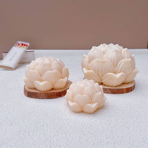 3D Lotus Kerze Silikonform, Elegante Lotus Blume Gips Ornament Form, Blume Hand Seifenform