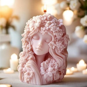 Garden Sleeping Beauty Candle Silicone Mold: DIY Flower Angel Gypsum Candle Craft