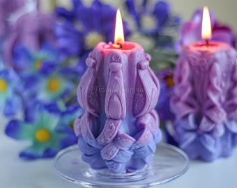 Vine Carving Pillar Aromatherapy Candle Silicone Mold for Handmade Candles Home Aromatherapy Decorations
