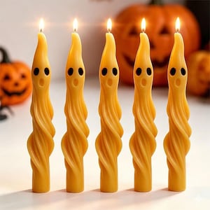 Moule 3D en silicone pour bougie d'Halloween fantôme : décoration de bougie pilier fantôme bricolage