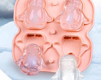 Penguin Drink Milk Tea Ice Compartment Ice Cube Silicone Mold Whiskey Ice Box Animal Ice Compartment Mold