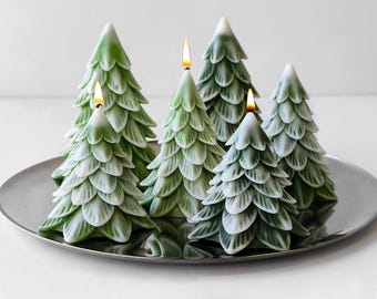 Christmas Tree Candle Silicone Mold: DIY Xmas Candle Plaster Home Decor
