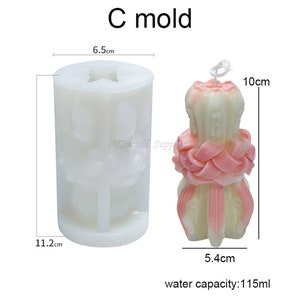 Vine Carving Pillar Aromatherapy Candle Silicone Mold for Handmade Candles Home Aromatherapy Decorations C mold