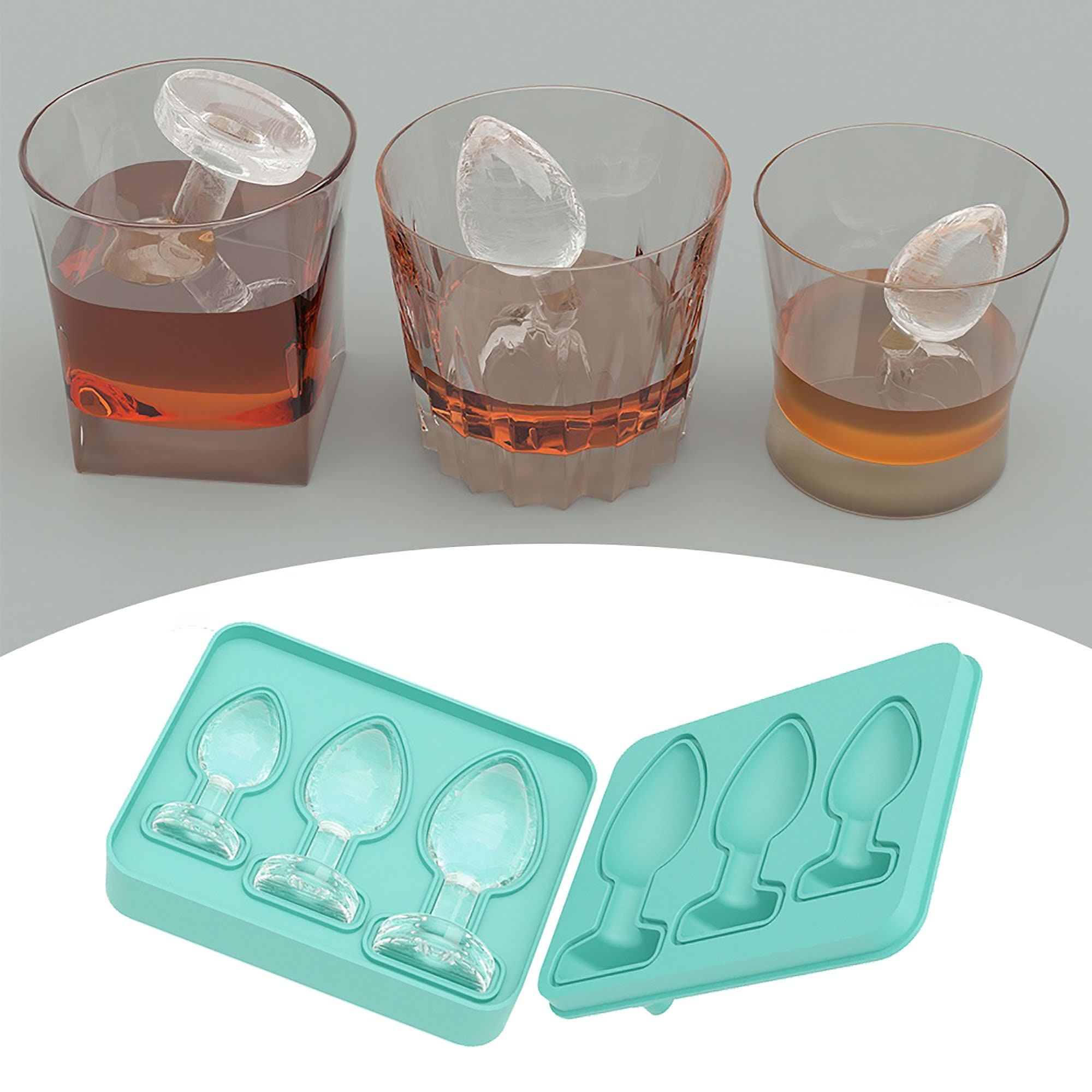 Bar Creative Anal Plug Spoof Ice Cube Ice Compartment Molds Party Wine Ice  Box Food Grade Mold