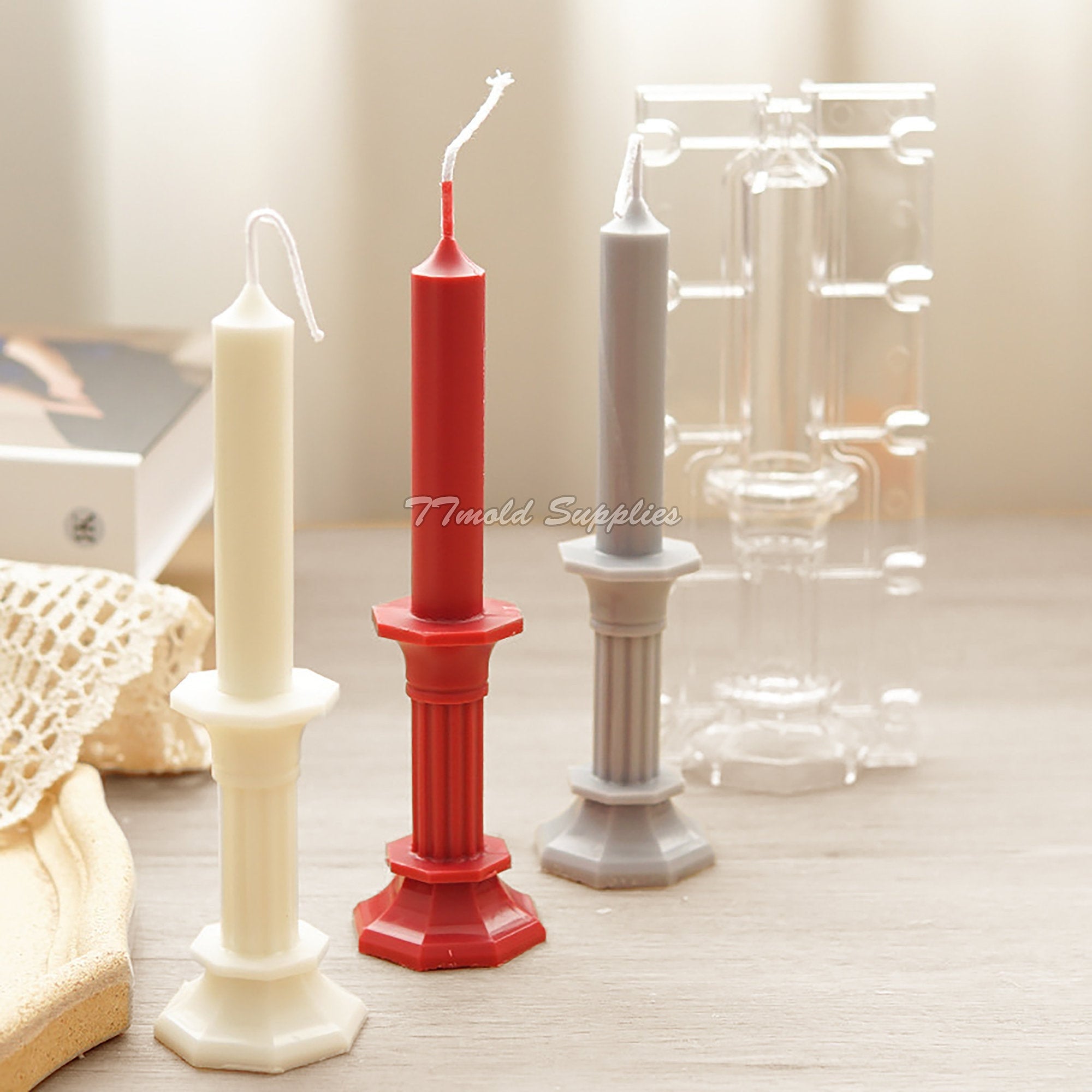 Pagoda Shape Octagonal Candlestick Candle Mold, Pointed Long Pole ...