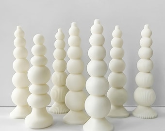 Geometric Spherical Candle Silicone Mold:DIY Irregular Round Ball Pole Candle Decor Indoor