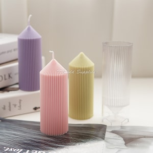 Geometrisk plastform med fintandad spetsig ljusform, tandad akrylform för ljus, cylindrisk bröllopsljusform bild 4