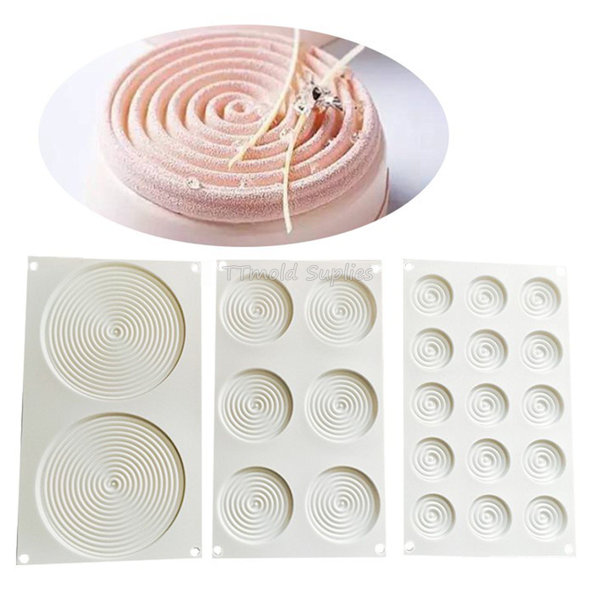 Creative Mosquito Coil Shaped Mold Silicone Cake Molds Thread Circle  Flywheel Household Baking Tools Household Cake Decoration