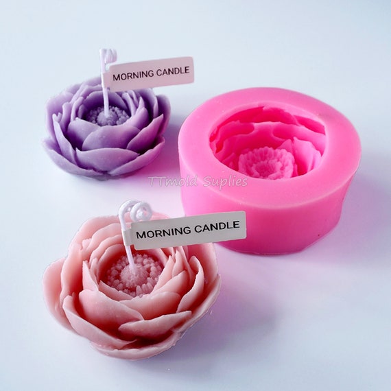 Peony Flower Scented Candle Silicone Mold Handmade Soap Mold Cake Decoration Baking Mold