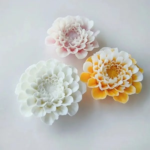 Dahlia Flower Aromatherapy Candle Silicone Mold Handmade Flower Plaster Soap Home Decoration Molds
