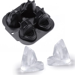 Large Shark Food Grade Ice Box Ice Cube Mold Whiskey Household Animal Ice Compartment Ice Cube Silicone Mold