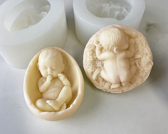 Baby Soap Silicone Mold, Cute Baby Candle Mold, Chocolate Birthday Cake Mold