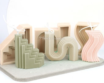 Geometric Creative Abstract Aroma Candle Silicone Mold DIY Striped Home Decor Accompaniment Candle Mold