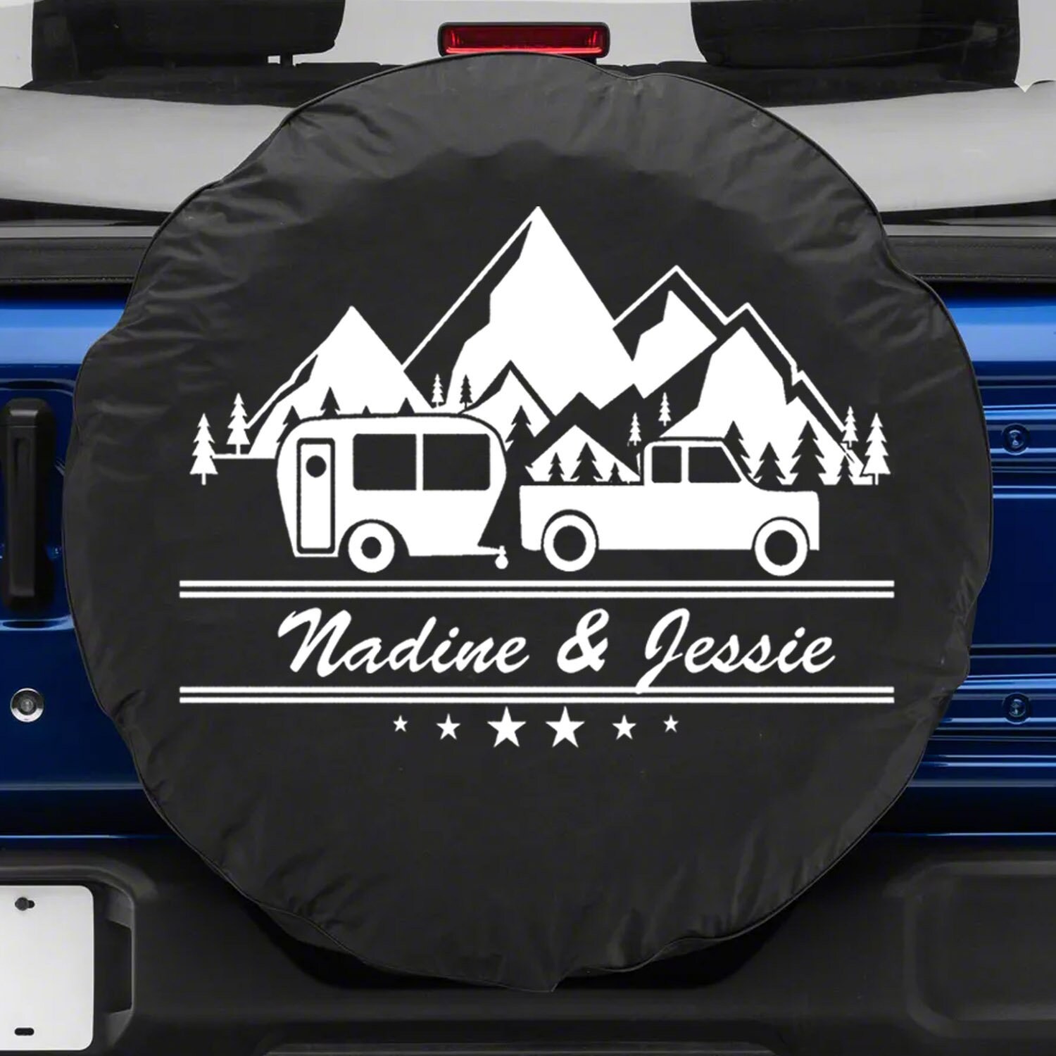 Couple campers RV custom camping custom spare tire cover Etsy