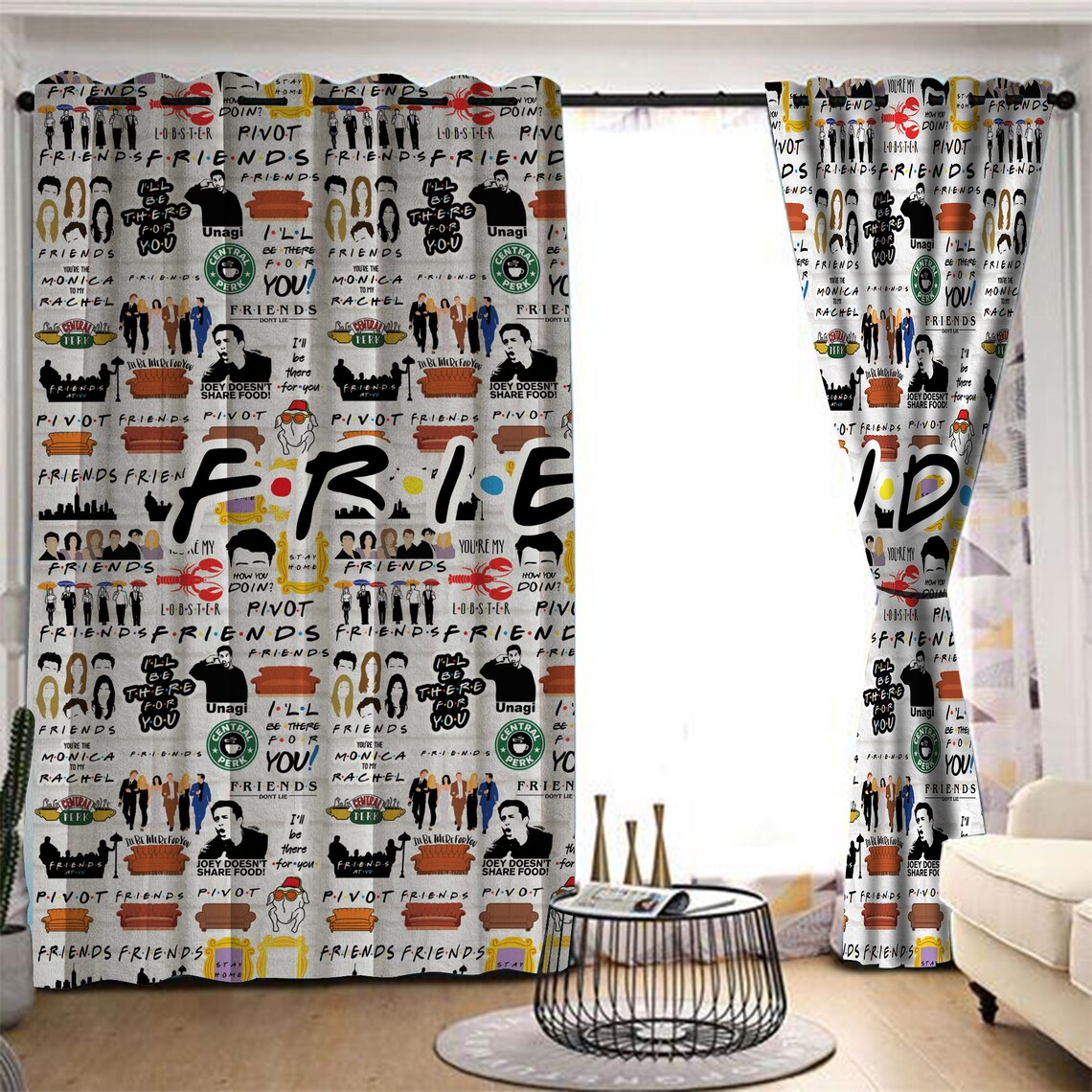 Friends pattern curtain home decor wall decor wall art Etsy