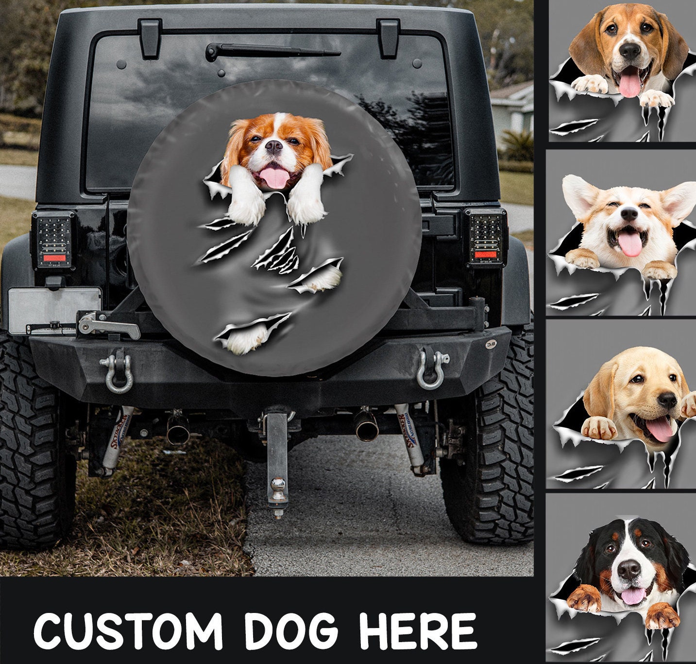Dog picture custom tire cover camping custom spare tire Etsy